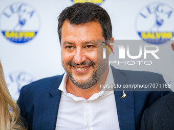 Matteo Salvini attends “Milano Pronta Per Il Futuro” Lega press conference at Palazzo delle Stelline on September 07, 2021 in Milan, Italy....