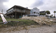 Damage is seen in Pirate's Beach on Galveston Island  on September 14th, 2021.  