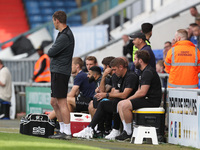 Hartlepool United manager Dave Challinor with his head in his hands  during the Sky Bet League 2 match between Oldham Athletic and Hartlepoo...
