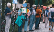 hundreds of activists take part in "rescue chain for human rights" protest and gather to f...