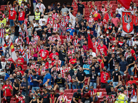 suporters during the La Liga match between Atletico de Madrid and Athletic Club Bilbao at Wanda Metropolitano Stadium in Madrid, Spain. (
