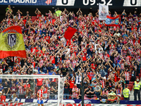 suporters during the La Liga match between Atletico de Madrid and Athletic Club Bilbao at Wanda Metropolitano Stadium in Madrid, Spain. (
