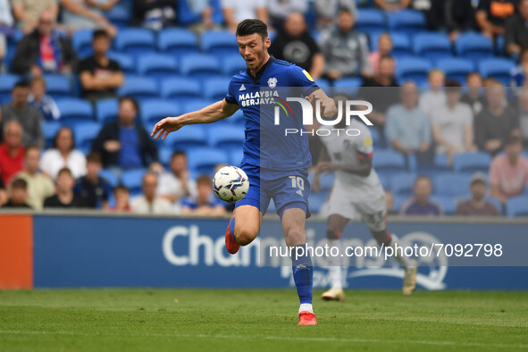 Keiffer Moore during the Sky Bet Championship match between Cardiff City and AFC Bournemouth at Cardiff City Stadium on September 18, 2021 i...
