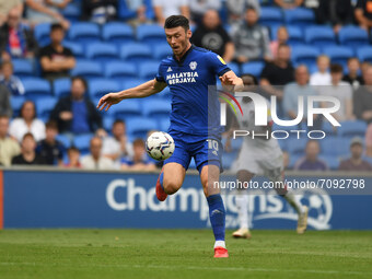 Keiffer Moore during the Sky Bet Championship match between Cardiff City and AFC Bournemouth at Cardiff City Stadium on September 18, 2021 i...