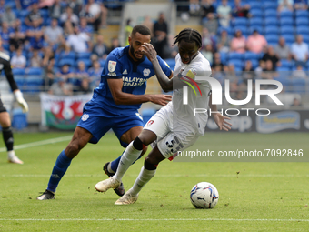 Jordan Zemura during the Sky Bet Championship match between Cardiff City and AFC Bournemouth at Cardiff City Stadium on September 18, 2021 i...