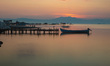 Long Exposure photography of the sunrise, dawn and the sun reflecting on the sea at Axios...