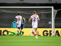 Ivan Ilic (Verona) scorea an auto goal 2-2 during the Italian football Serie A match Hellas Verona FC vs AS Roma on September 19, 2021 at th...