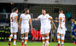 Roma celebrates after Ivan Ilic (Verona) scorea an auto goal 2-2 during the Italian footba...