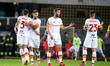 Roma celebrates after Ivan Ilic (Verona) scorea an auto goal 2-2 during the Italian footba...