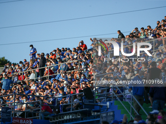 Suporters during the La Liga match between Getafe CF and Atletico de Madrid at Coliseum Alfonso Perez Stadium in Madrid, Spain. (