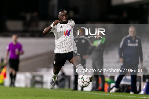 Neeskens Kebano of Fulham controls the ball during the Carabao Cup match between Fulham and Leeds United at Craven Cottage, London on Tuesda...