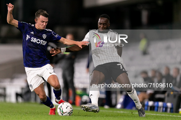 Neeskens Kebano of Fulham passes the ball during the Carabao Cup match between Fulham and Leeds United at Craven Cottage, London on Tuesday...