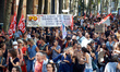 Teachers on strike protested in Toulouse as other cities in France against the lack of mea...