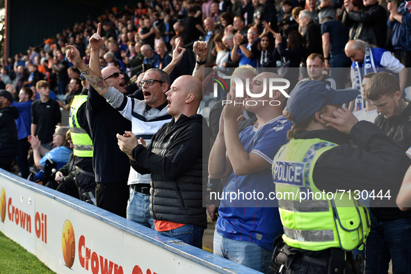 Oldham Athletic fans after the Sky Bet League 2 match between Rochdale and Oldham Athletic at Spotland Stadium, Rochdale on Saturday 25th Se...