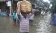 The water luggage’s KOlkata Amar Street    under heavy rain from Cyclone Komen in Kolkata...