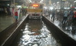 Sealdha Rail Platform water luggage’s   under heavy rain from Cyclone Komen in Kolkata,Ind...