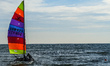 Catamaran yacht at the Baltic Sea (Puck Bay) coast is seen in Mechelinki, Poland on 3 Octo...