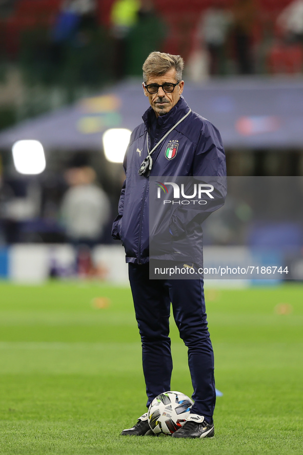 Alberico Evani Staff Manager of Italy during the UEFA Nations League Finals 2021 semi-final football match between Italy and Spain at Giusep...