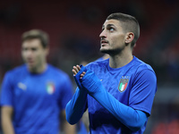 Marco Verratti of Italy warms up during the UEFA Nations League Finals 2021 semi-final football match between Italy and Spain at Giuseppe Me...