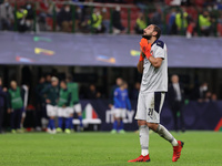 Giuanluigi Donnarumma of Italy reacts during the UEFA Nations League Finals 2021 semi-final football match between Italy and Spain at Giusep...