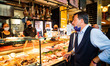 Lega political party leader Matteo Salvini visits the Mercato Centrale Milano at Central S...