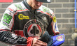 Richie Worrall  cleans his crash helmet during the SGB Premiership Play off Semi-Final Se...