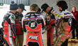 Belle Vue BikeRight Aces  team huddle during the interval during the SGB Premiership Play...