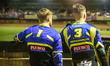 Connor Mountain  (left) and Kyle Howarth  watch the track prep during the SGB Premiership...