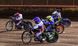 Jye Etheridge   (Blue) tries to pass Danyon Hume  (Yellow) and Kyle Howarth  (White) as t...