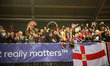 Belle Vue BikeRight Aces  fans celebrate during the SGB Premiership Play off Semi-Final S...