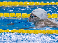 Matthew Sates of  South Africa competes in the Men's 400m Individual Medley on the FINA Swimming World Cup held at Duna Arena Swimming Stadi...