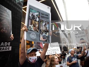 Hundreds of demonstrators gathered at the Pulitzer Fountain in New York and marched to Times Square calling on various clothing companies to...