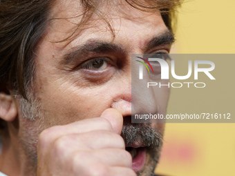 Actor Javier Bardem poses at the premiere of the film 'El buen patron', at the Callao Cinemas, on 14 October, 2021 in Madrid, Spain (