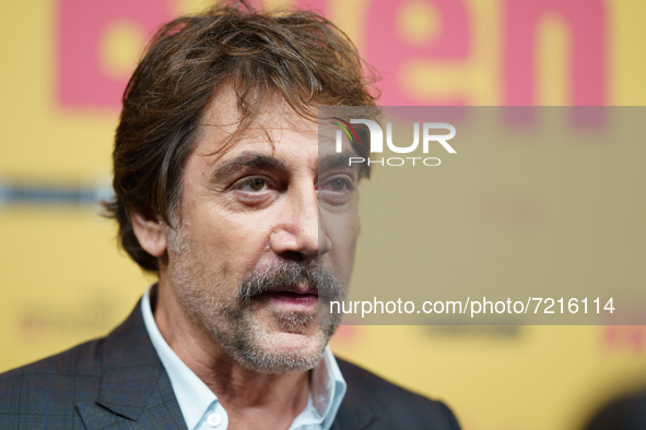 Actor Javier Bardem poses at the premiere of the film 'El buen patron', at the Callao Cinemas, on 14 October, 2021 in Madrid, Spain 