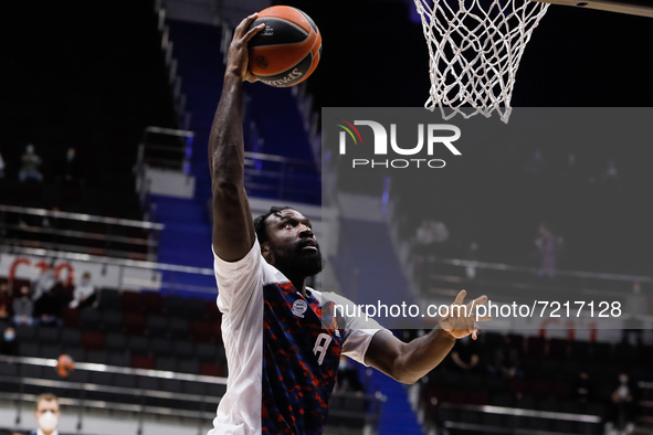 Othello Hunter of Bayern in action during warm-up ahead of the EuroLeague Basketball match between Zenit St. Petersburg and FC Bayern Munich...
