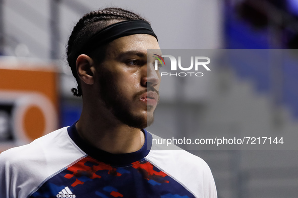 Gavin Schilling of Bayern looks on during warm-up ahead of the EuroLeague Basketball match between Zenit St. Petersburg and FC Bayern Munich...