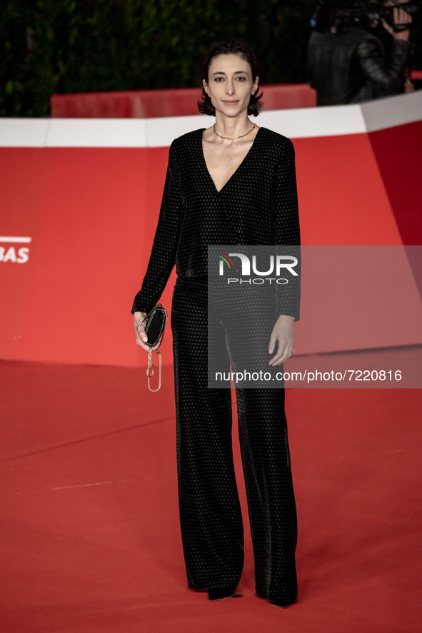 Elena Lietti attends the red carpet of the movie "L'Arminuta" during the 16th Rome Film Fest 2021 on October 15, 2021 in Rome, Italy.  
