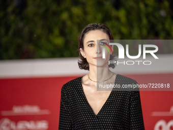 Elena Lietti attends the red carpet of the movie "L'Arminuta" during the 16th Rome Film Fest 2021 on October 15, 2021 in Rome, Italy.  (