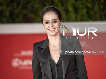 Vanessa Scalera attends the red carpet of the movie "L'Arminuta" during the 16th Rome Film Fest 2021 on October 15, 2021 in Rome, Italy. (
