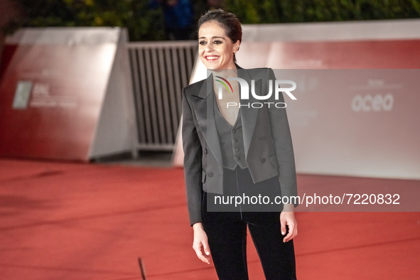 Vanessa Scalera attends the red carpet of the movie "L'Arminuta" during the 16th Rome Film Fest 2021 on October 15, 2021 in Rome, Italy. 