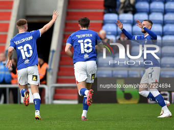 Oldham Athletic's Davis Keillor-Dunn celebrates scoring his side's second goal of the game during the Sky Bet League 2 match between Oldham...