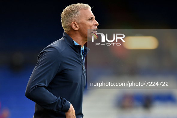 Keith Curle (Manager) of Oldham Athletic during the Sky Bet League 2 match between Oldham Athletic and Stevenage at Boundary Park, Oldham on...