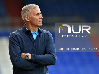 Keith Curle (Manager) of Oldham Athletic during the Sky Bet League 2 match between Oldham Athletic and Stevenage at Boundary Park, Oldham on...