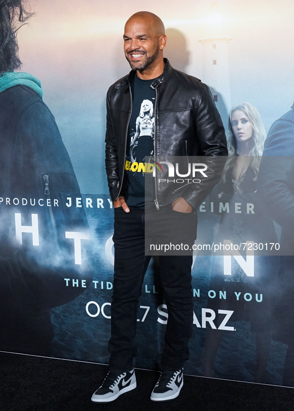 Actor Amaury Nolasco arrives at the Los Angeles Special Screening Of STARZ's 'Hightown' Season 2 held at the Pacific Design Center on Octobe...