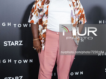Actor Atkins Estimond arrives at the Los Angeles Special Screening Of STARZ's 'Hightown' Season 2 held at the Pacific Design Center on Octob...