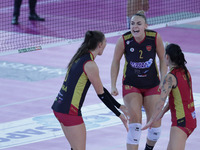 exultation Acqua &amp; Sapone Roma Volley Club during the Volleyball Italian Serie A1 Women match Acqua&Sapone Roma Volley Club vs Imoco Vol...
