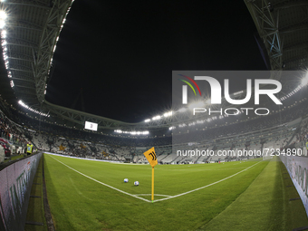 A general view of at Allianz Stadium before the match between Juventus FC and AS Roma on October 17, 2021 in Turin, Italy. Juventus won 1-0...