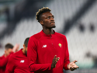 Tammy Abraham of AS Roma during the match between Juventus FC and AS Roma on October 17, 2021 at Allianz Stadium in Turin, Italy. Juventus w...
