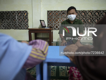 Islamic boarding school for the blind in Cihampea, Bogor, Indonesia, on October 12, 2021 amid the Covid-19 pandemic. With the decline in COV...