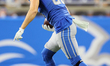 Detroit Lions tight end T.J. Hockenson (88) walks on the field after carrying the ball for...